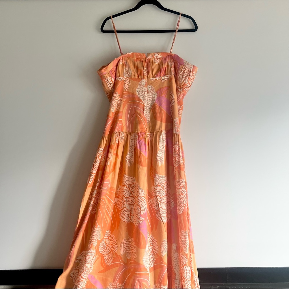 FARM Rio x Anthropologie Linen Blend Strapless Drop-Waist Maxi Dress Size XL - Picture 8 of 16